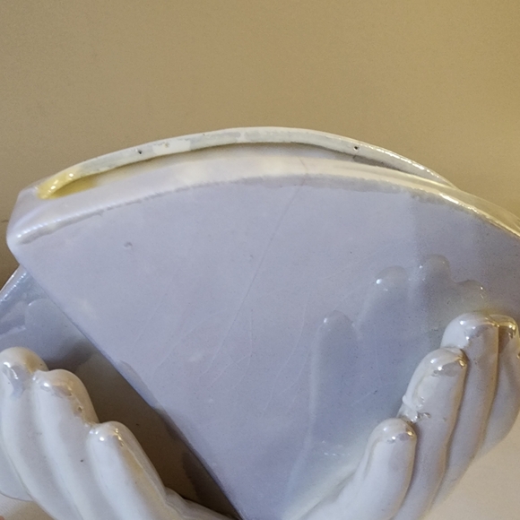 Two Vintage 60's 70’s white floral porcelain hand vases figurine - Picture 6 of 14